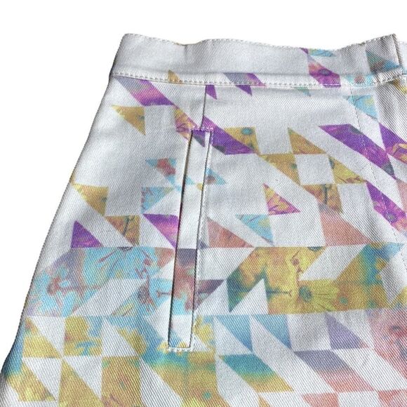 Tibi New York shorts velocity printed high rise colorful floral daisy shorts 4 - Picture 5 of 9